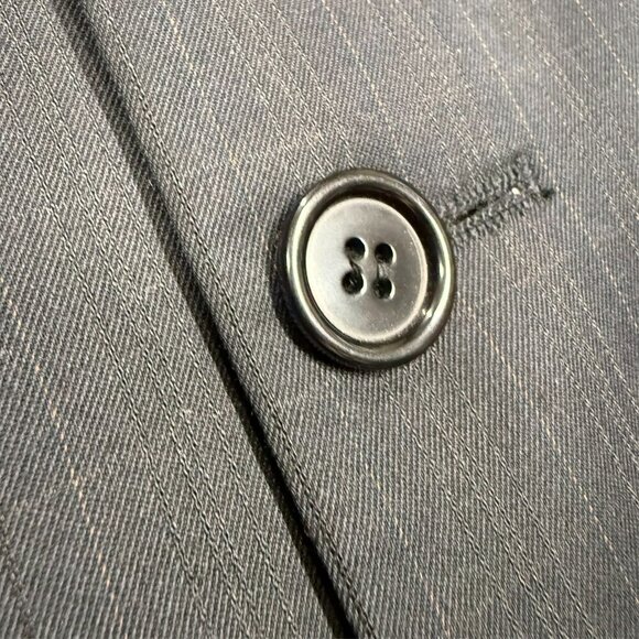 Joseph & Feiss International Suit 2pc Pinstripe Black 38R 32x28 - Picture 5 of 12